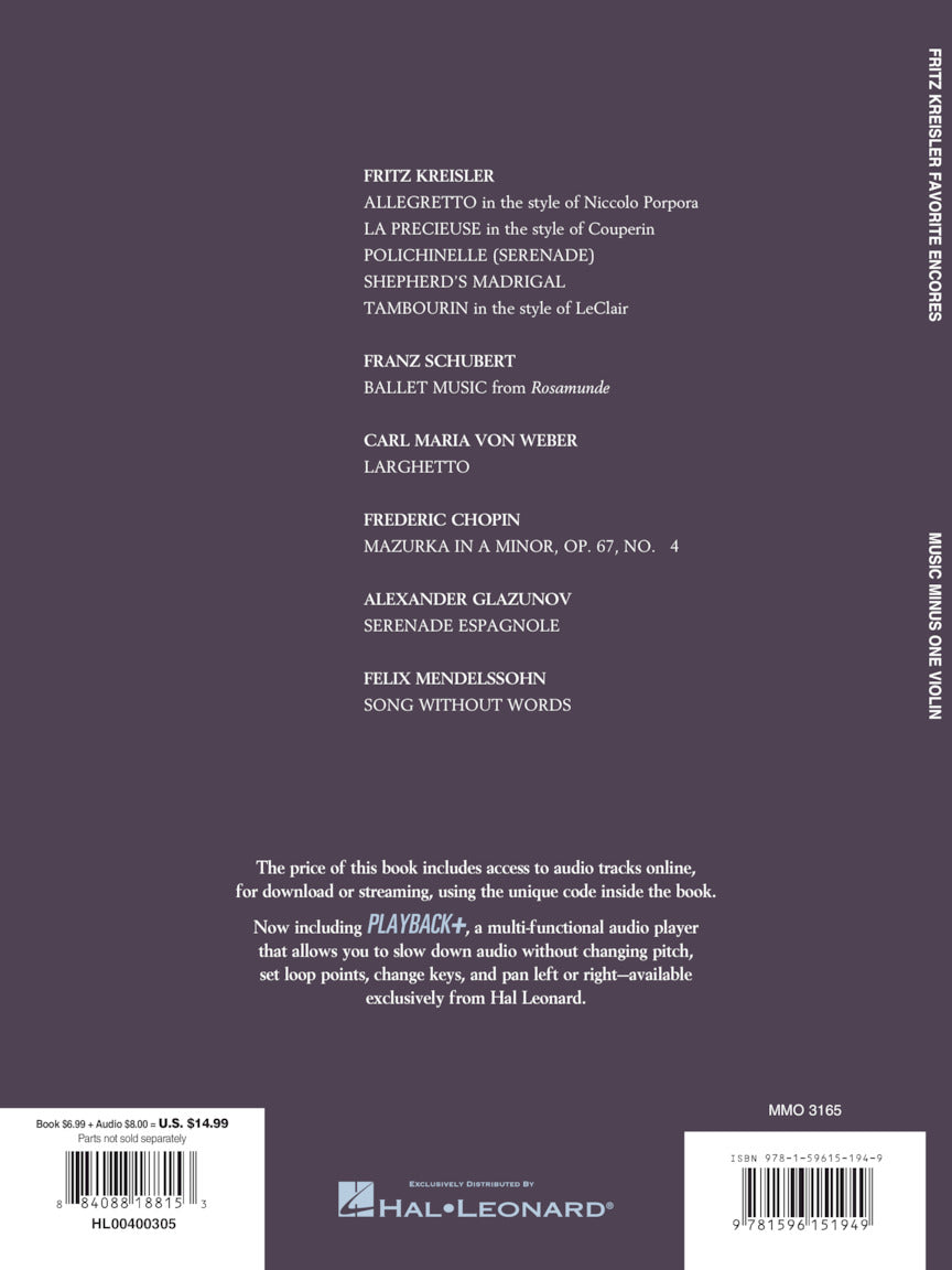 Kreisler, Fritz - Favorite Encores