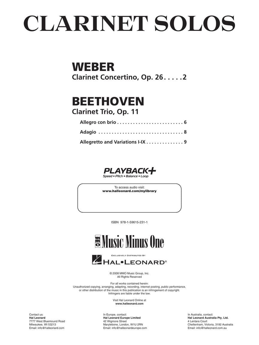 Weber - Concertino Op. 26 & Beethoven - Trio for Piano, Cello & Clarinet, Op. 11