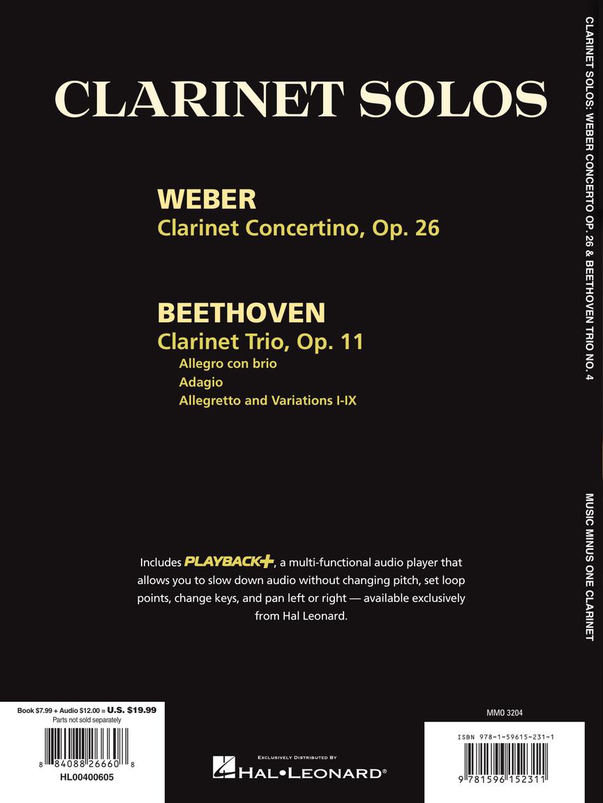 Weber - Concertino Op. 26 & Beethoven - Trio for Piano, Cello & Clarinet, Op. 11