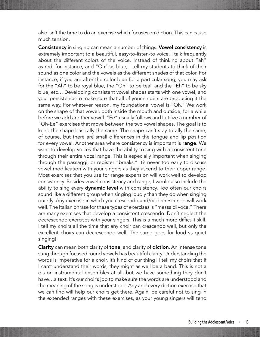 The Voice in Progress: Developing the Adolescent Voice