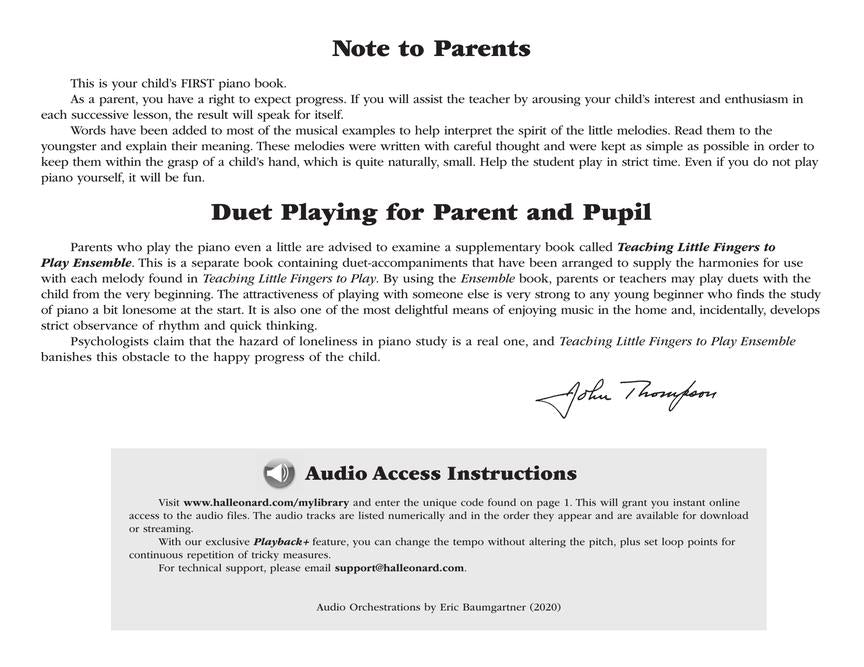 Thompson Teaching Little Fingers to Play