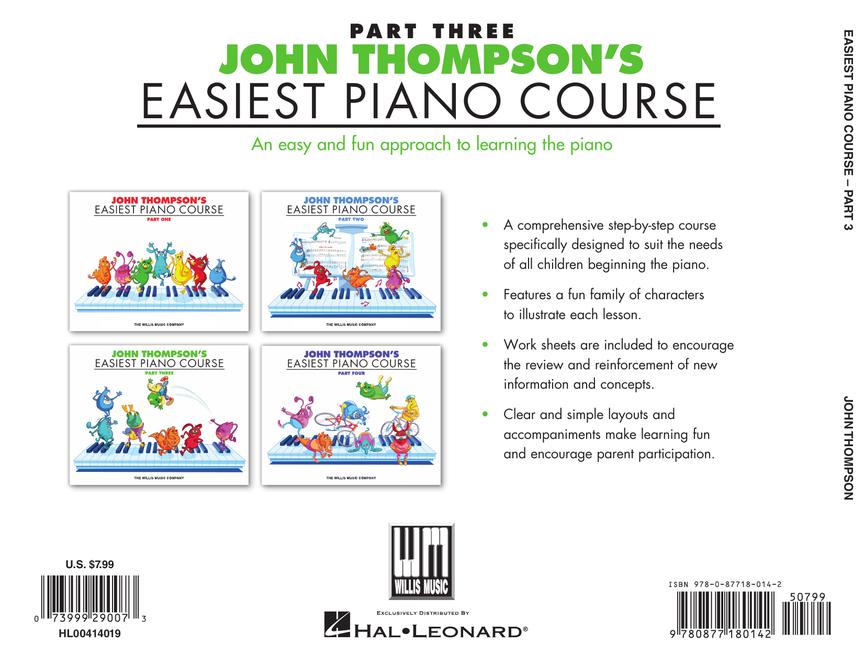 Thompson's Easiest Piano Course Part 3 – Book/Audio