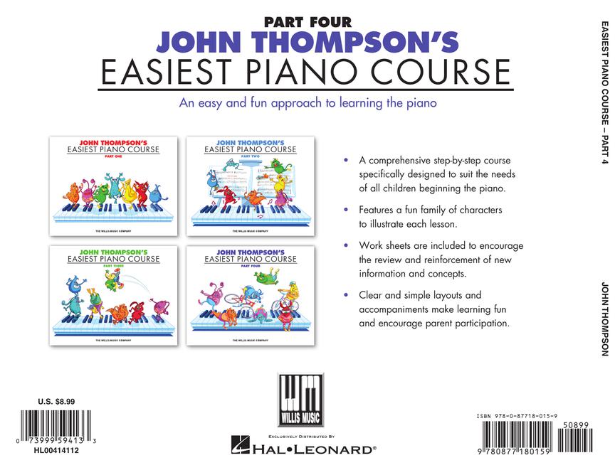 Thompson's Easiest Piano Course Part 4 – Book Only
