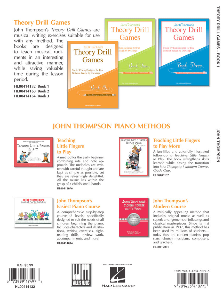 Thompson Theory Drill Games Book 1 Elementary Level