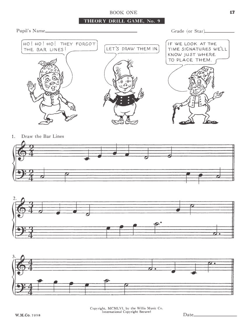 Thompson Theory Drill Games Book 1 Elementary Level