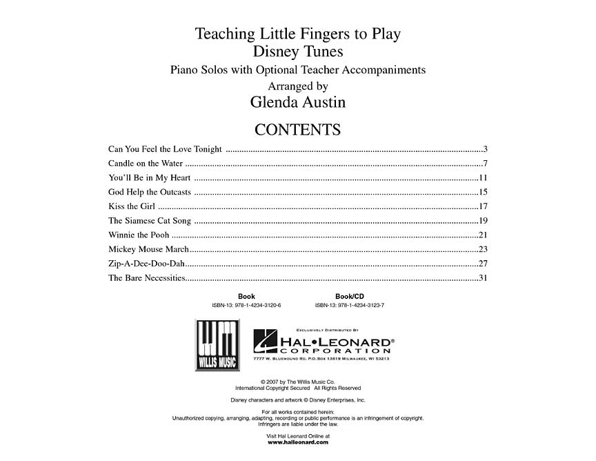 Disney Tunes - Teaching Little Fingers to Play