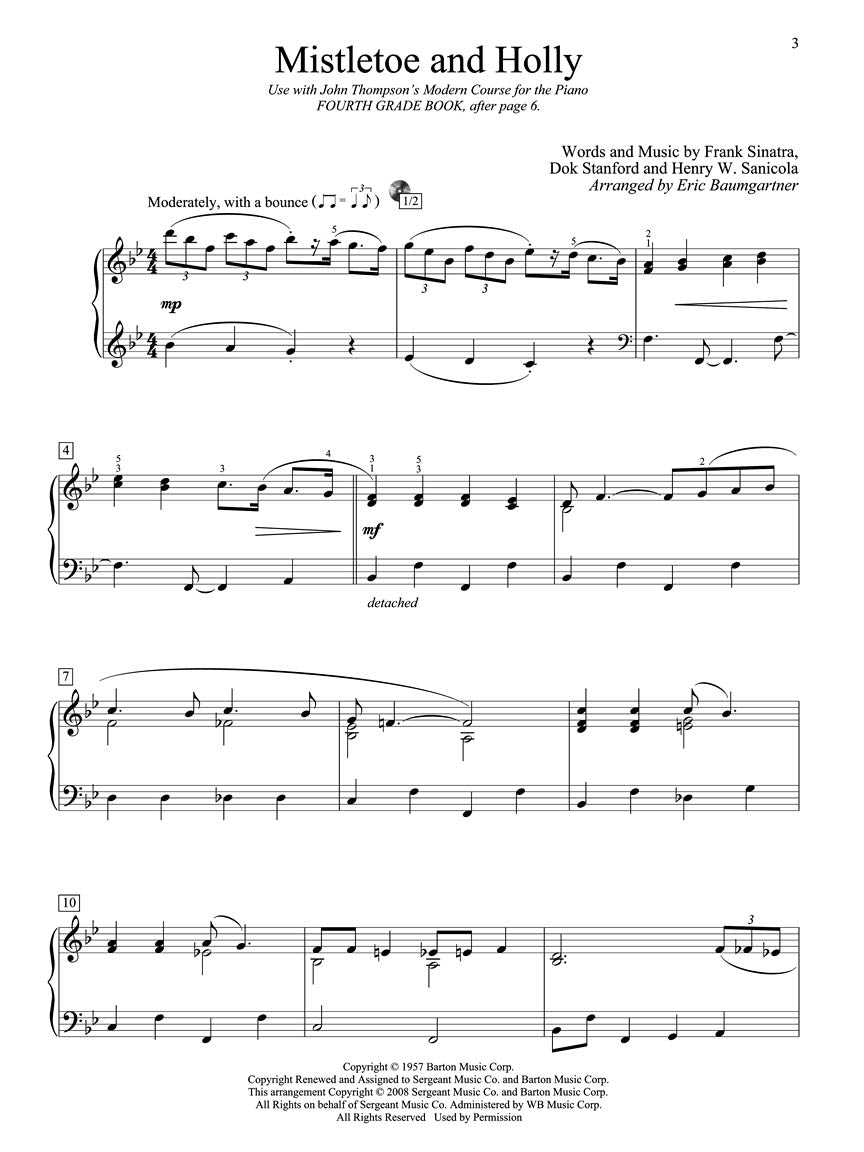 Christmas Piano Solos - Fourth Grade Thompson's Modern Course for the Piano
