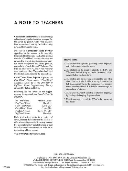 Faber ChordTime Piano - Level 2B Piano Popular