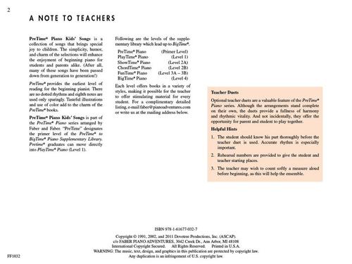 Faber Kids' Songs - Pretime to Bigtime - Primer Level