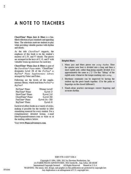 Faber Jazz & Blues - ChordTime Piano - Level 2B