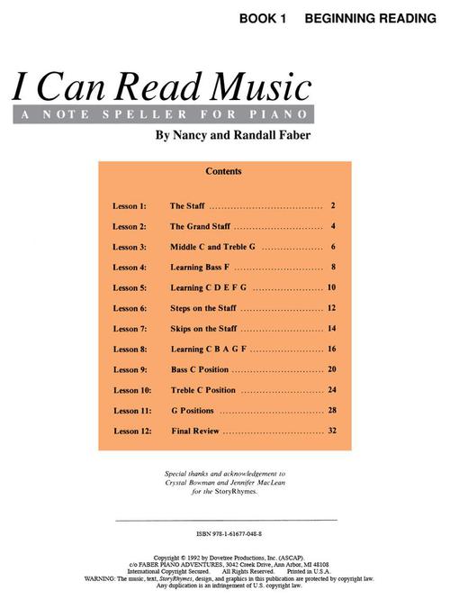 Faber I Can Read Music - Book 1