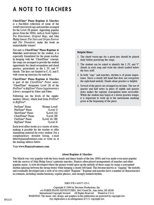 Faber Ragtime & Marches - Chordtime Piano - Level 2B