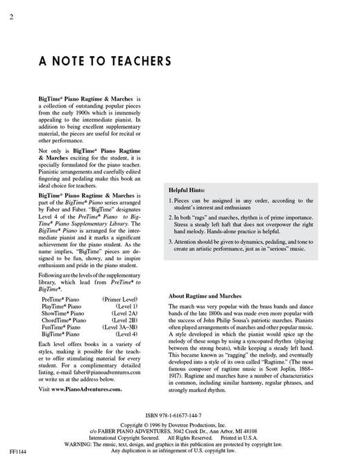 Faber Ragtime & Marches - BigTime Piano - Level 4