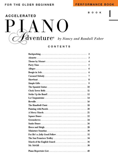 Faber Accelerated Piano Adventures Performance Book 1