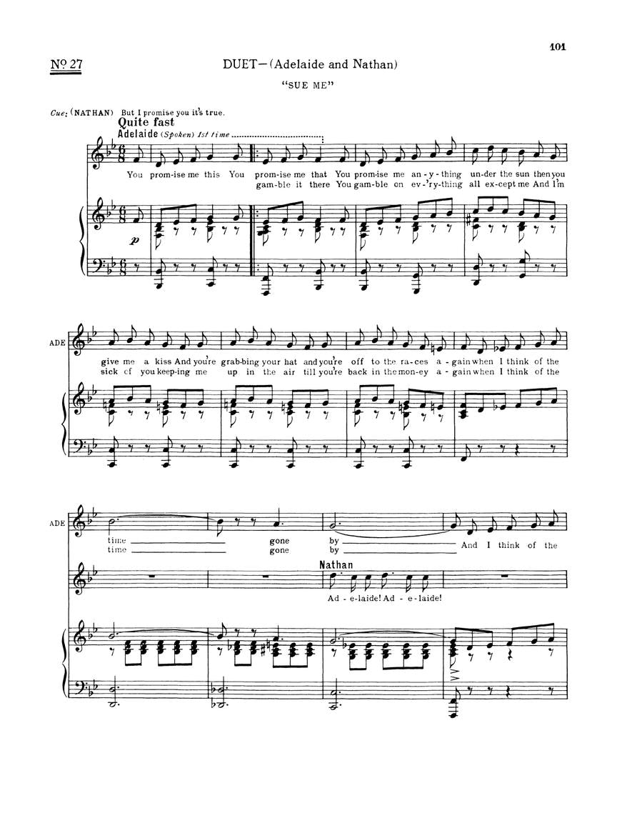 Guys and Dolls Vocal Score