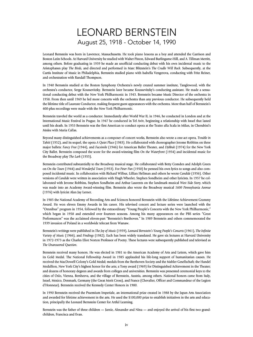 Bernstein Theatre Songs - High Voice