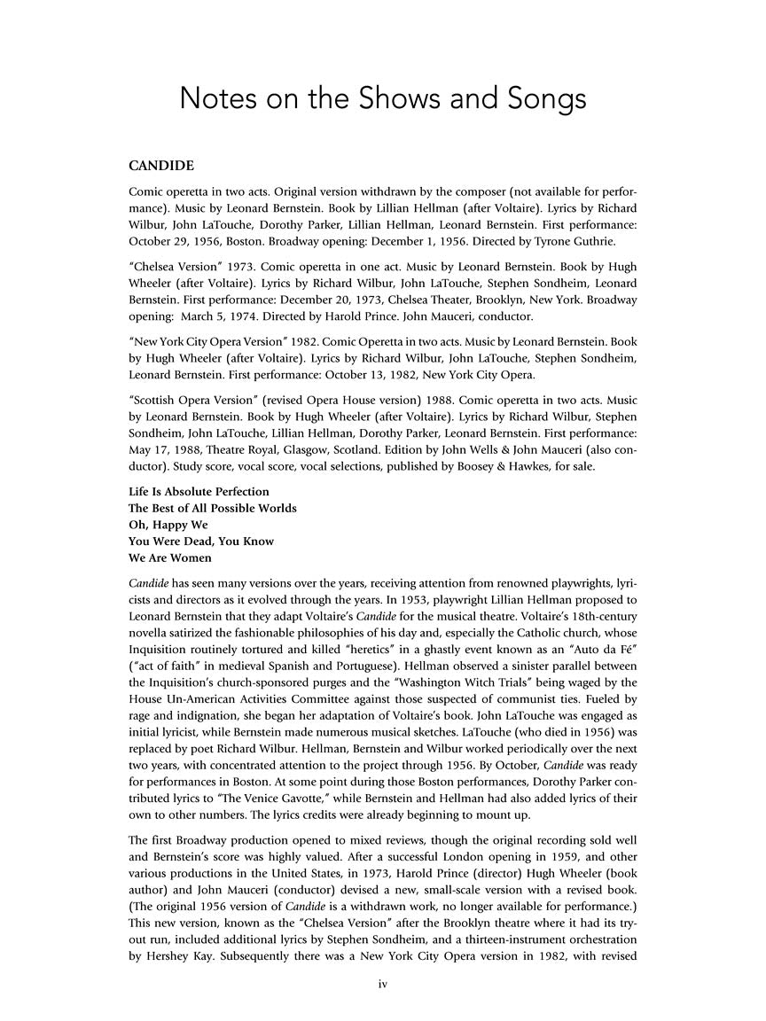 Bernstein Theatre Songs - Duets and Ensembles