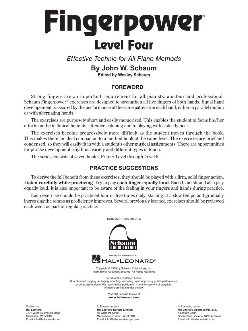 Schaum Fingerpower - Level 4