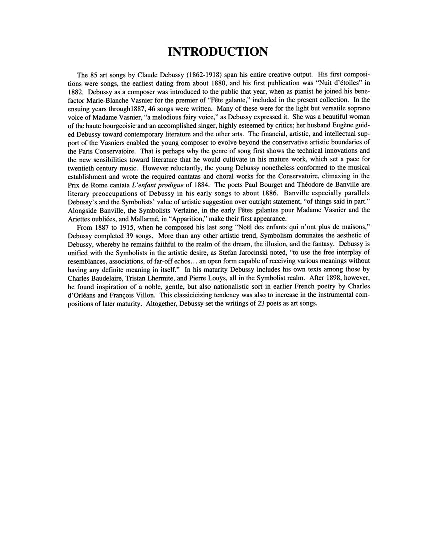 Debussy, Songs Of - Volume II Medium Voice