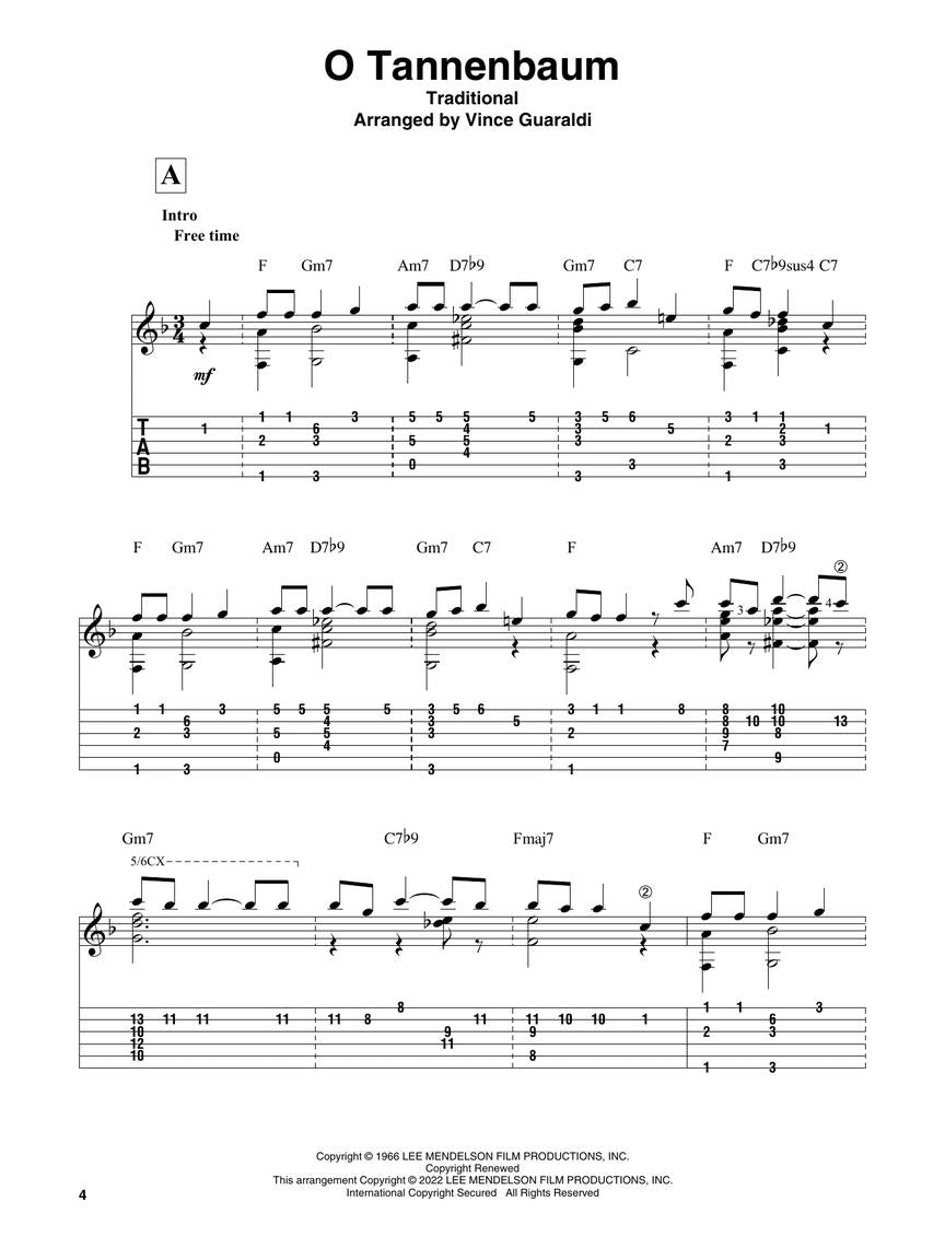 Guaraldi A Charlie Brown Christmas for Solo Jazz Guitar