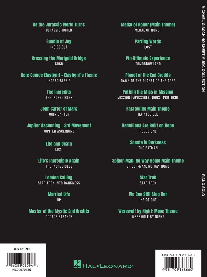 Giacchino Sheet Music Collection