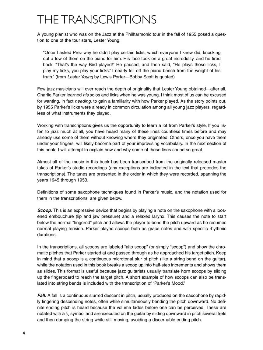 Parker, Charlie - for Guitar