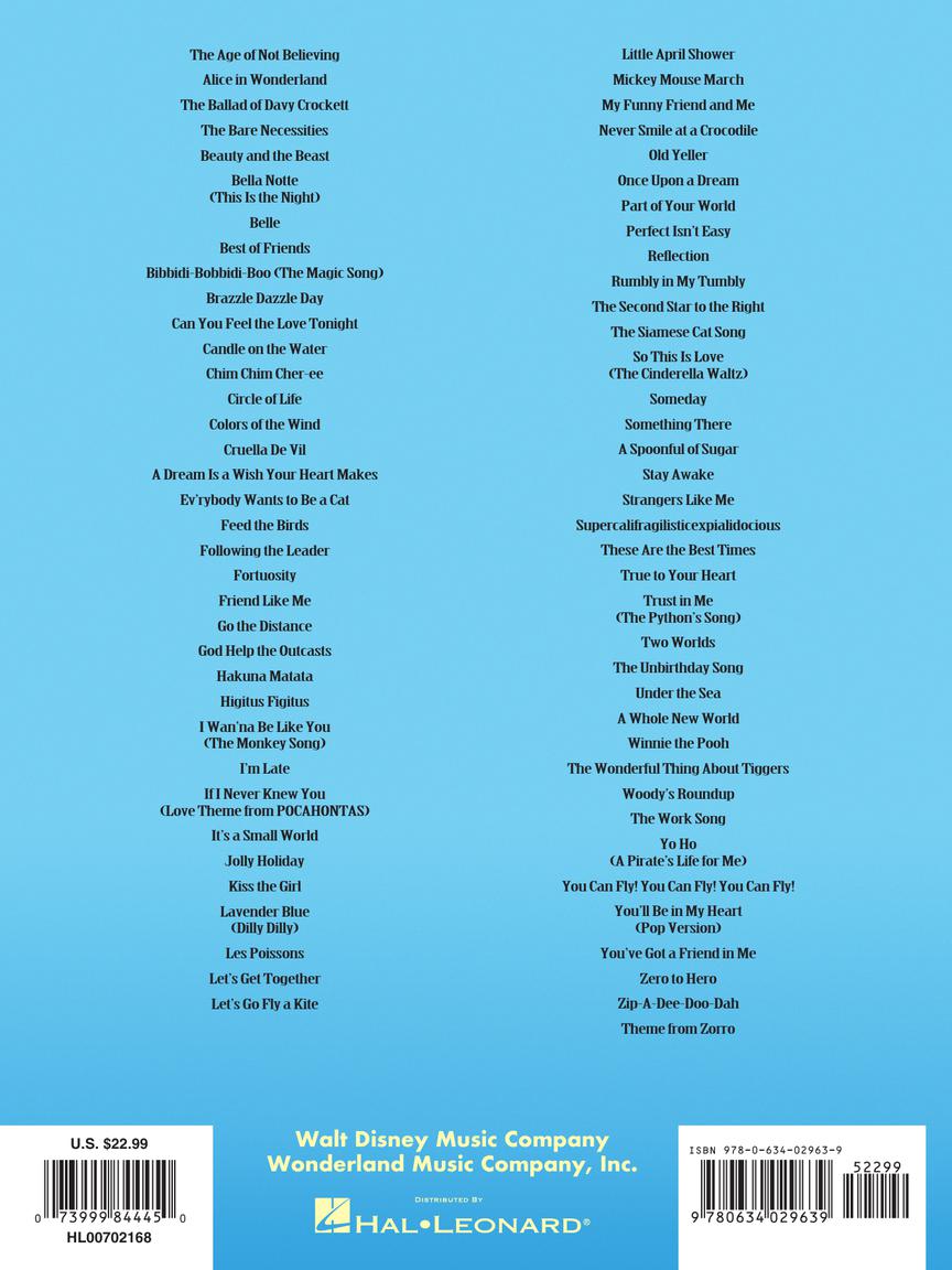 Disney Songs Book, The - Easy Guitar