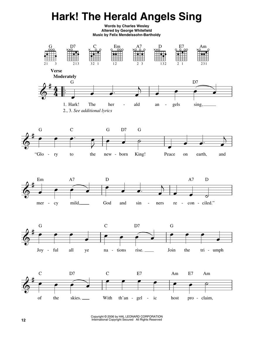 Christmas Carols for Easy Guitar