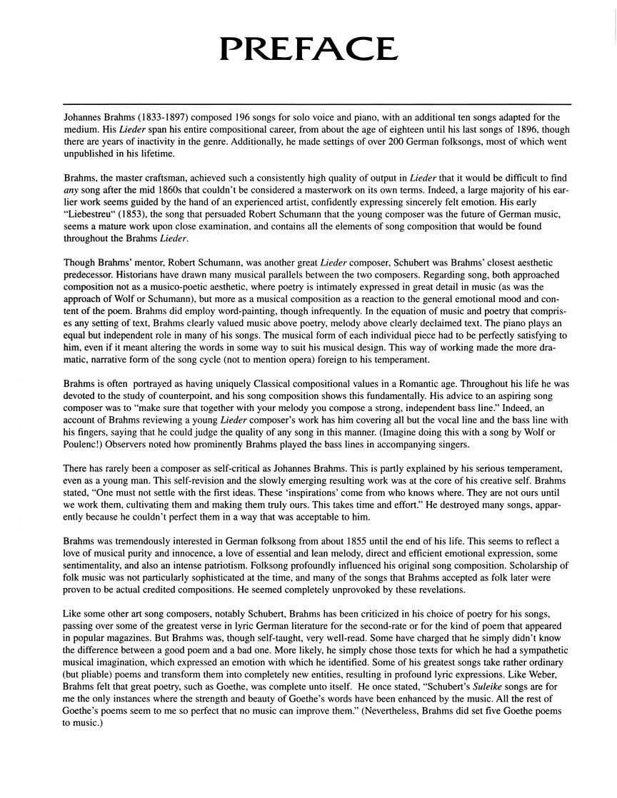 Brahms: 75 Songs Low Voice