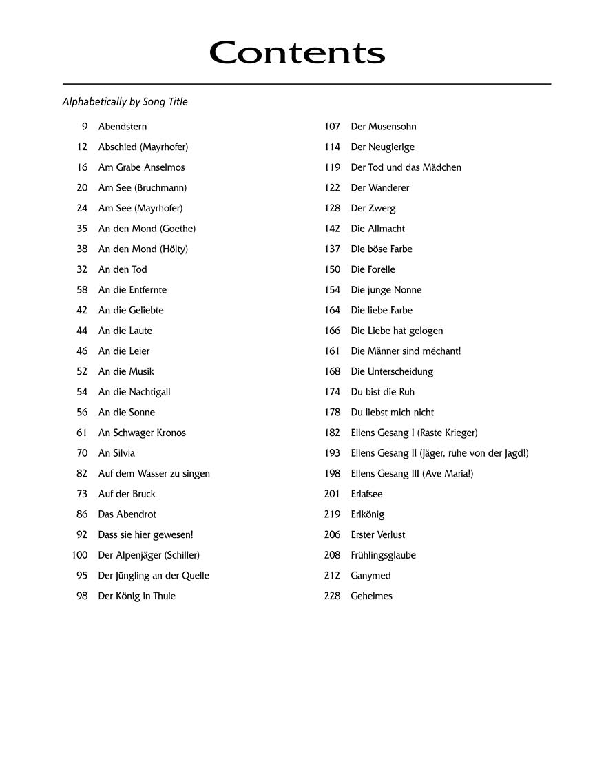 Schubert 100 Songs Low Voice