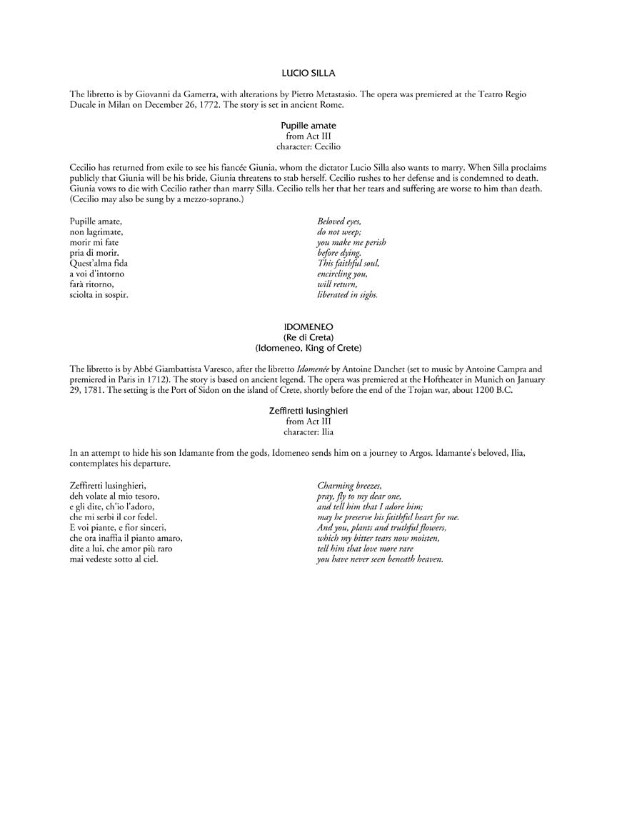 Mozart Arias for Soprano