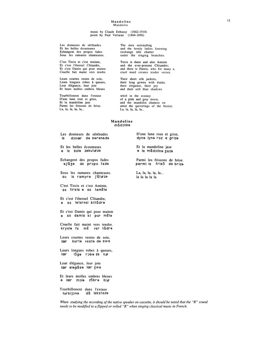 Favorite French Art Songs Volume 1 High Voice