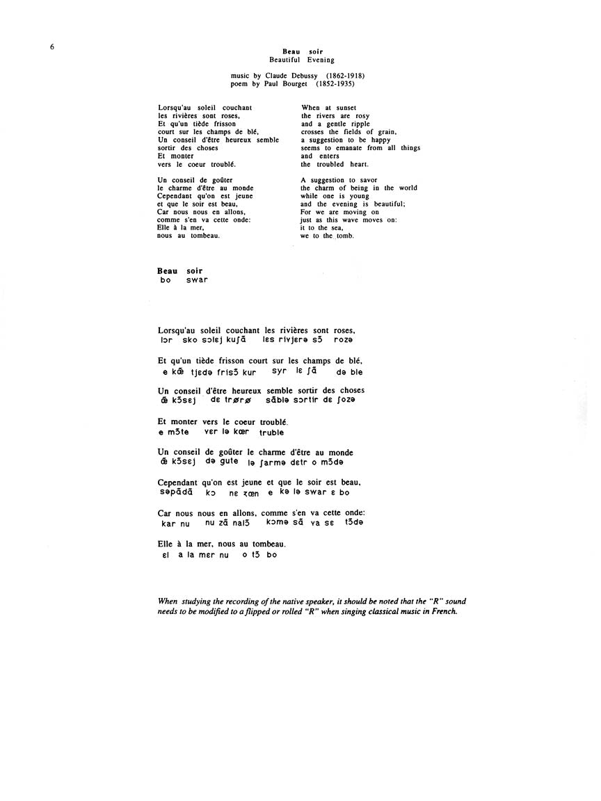 Favorite French Art Songs Low Voice