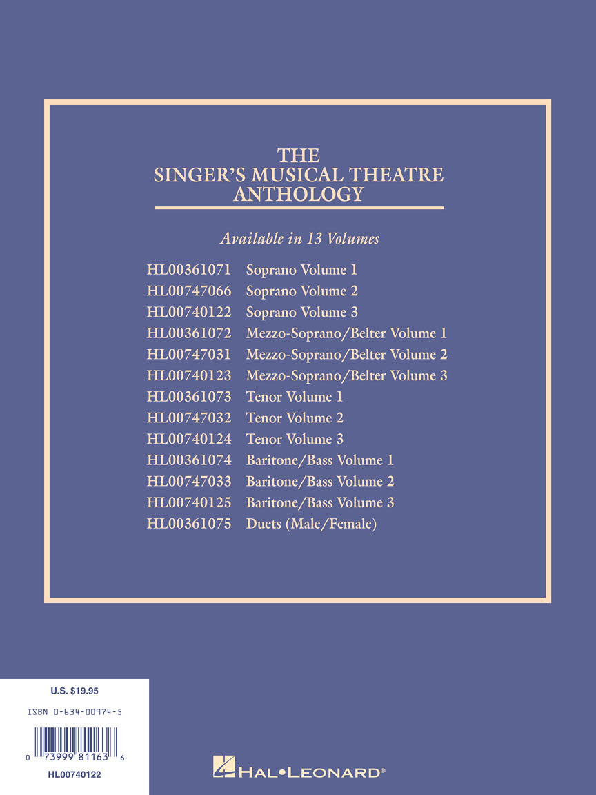 Singer's Musical Theatre Anthology - Volume 3 Soprano Book Only