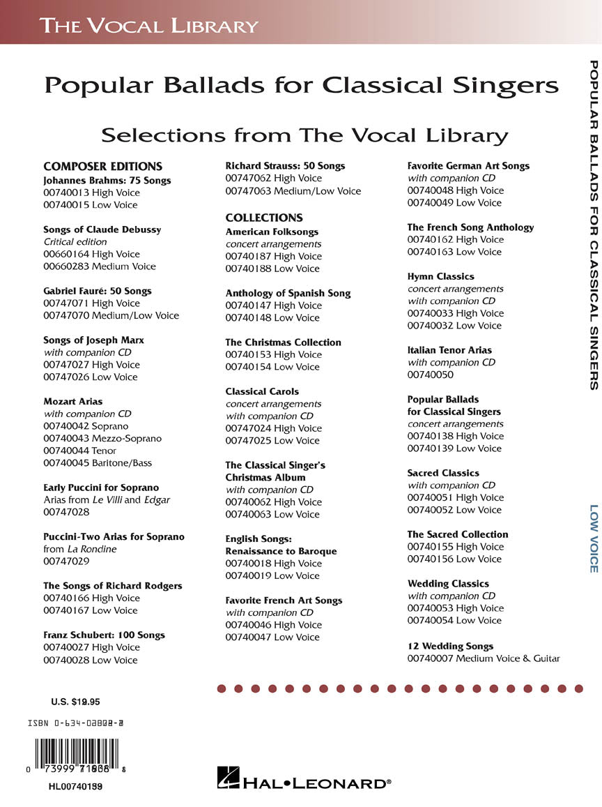 Popular Ballads for Classical Singers