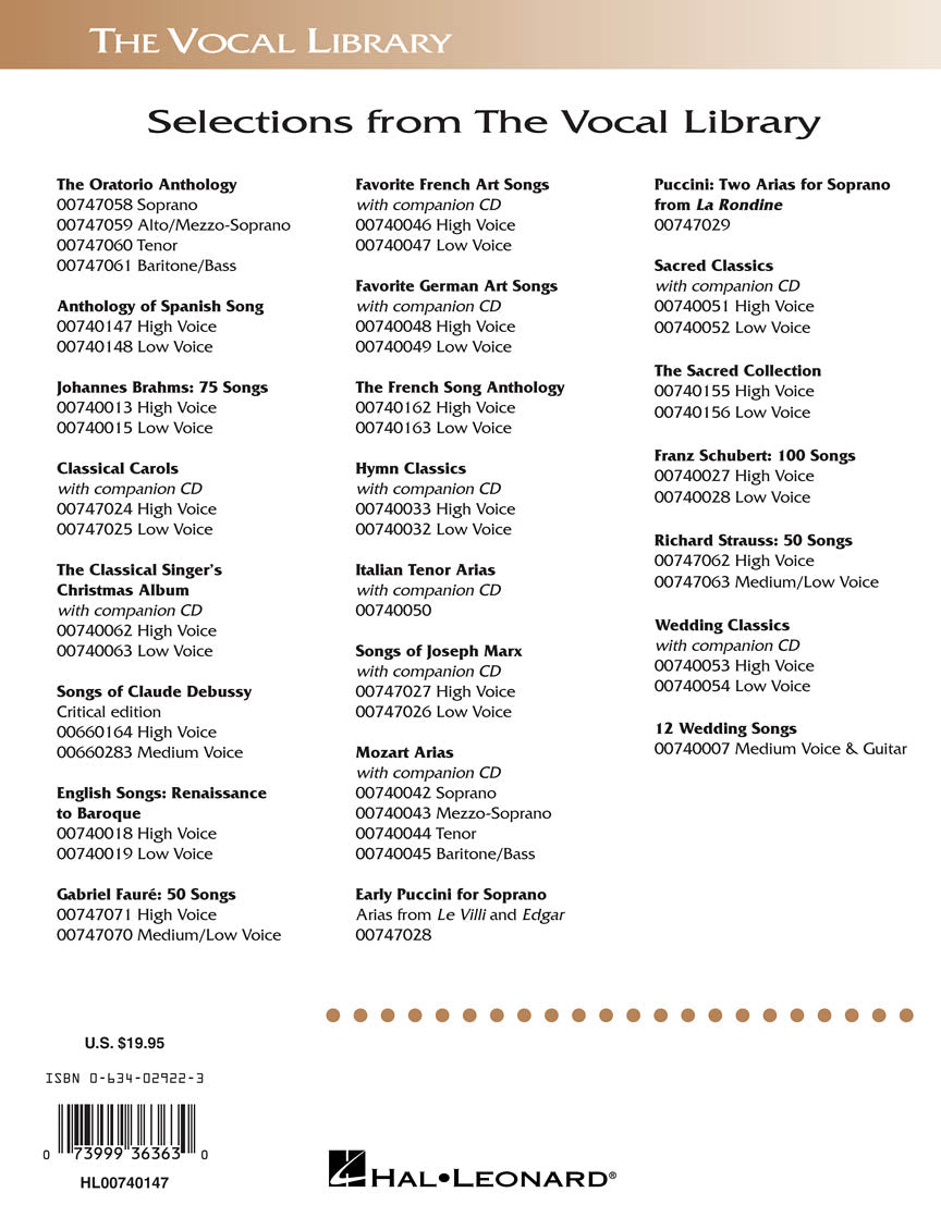 Anthology of Spanish Song High Voice