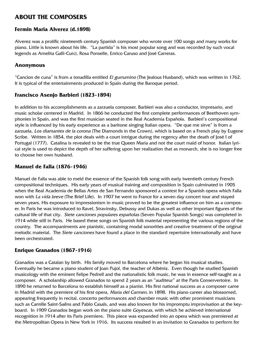 Anthology of Spanish Song High Voice