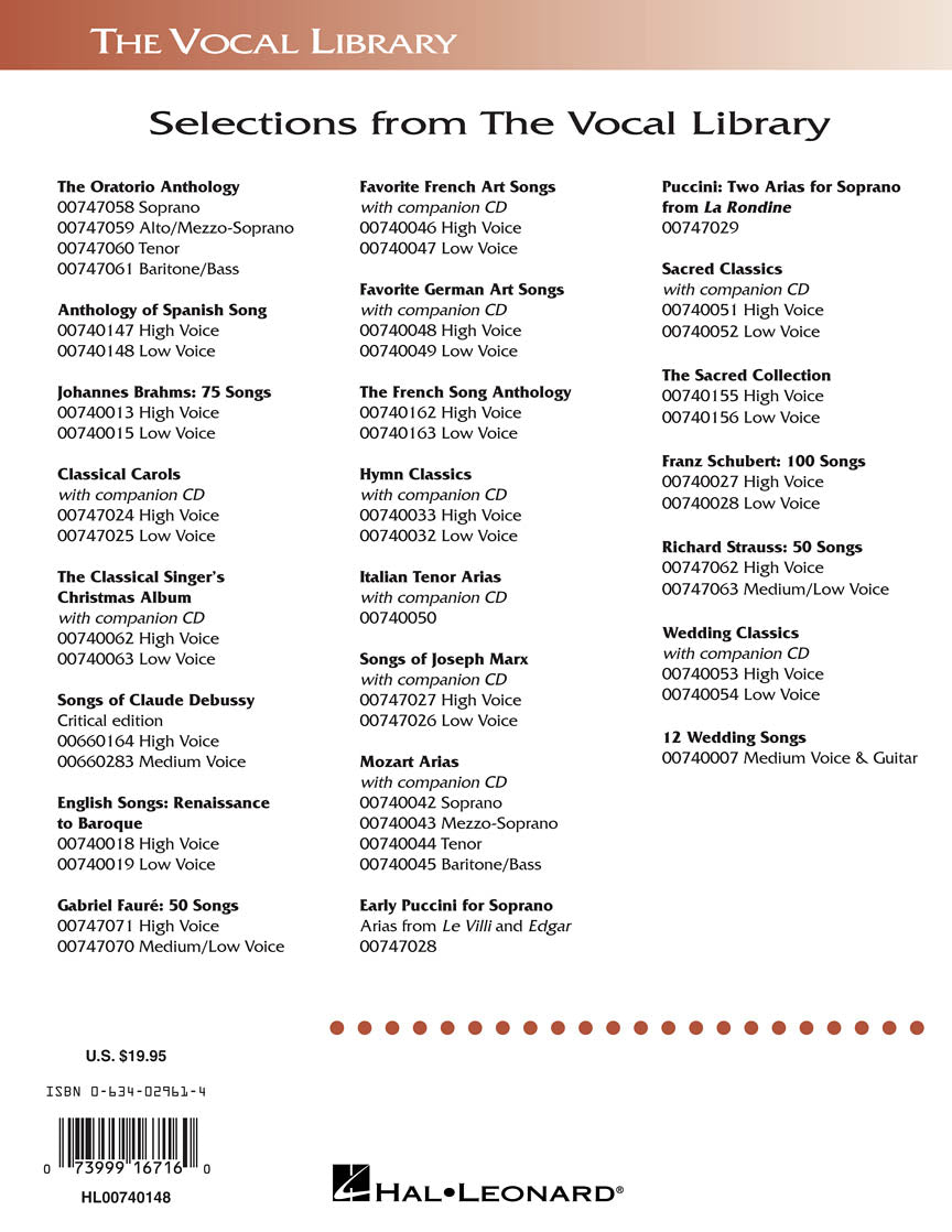 Anthology of Spanish Song Low Voice