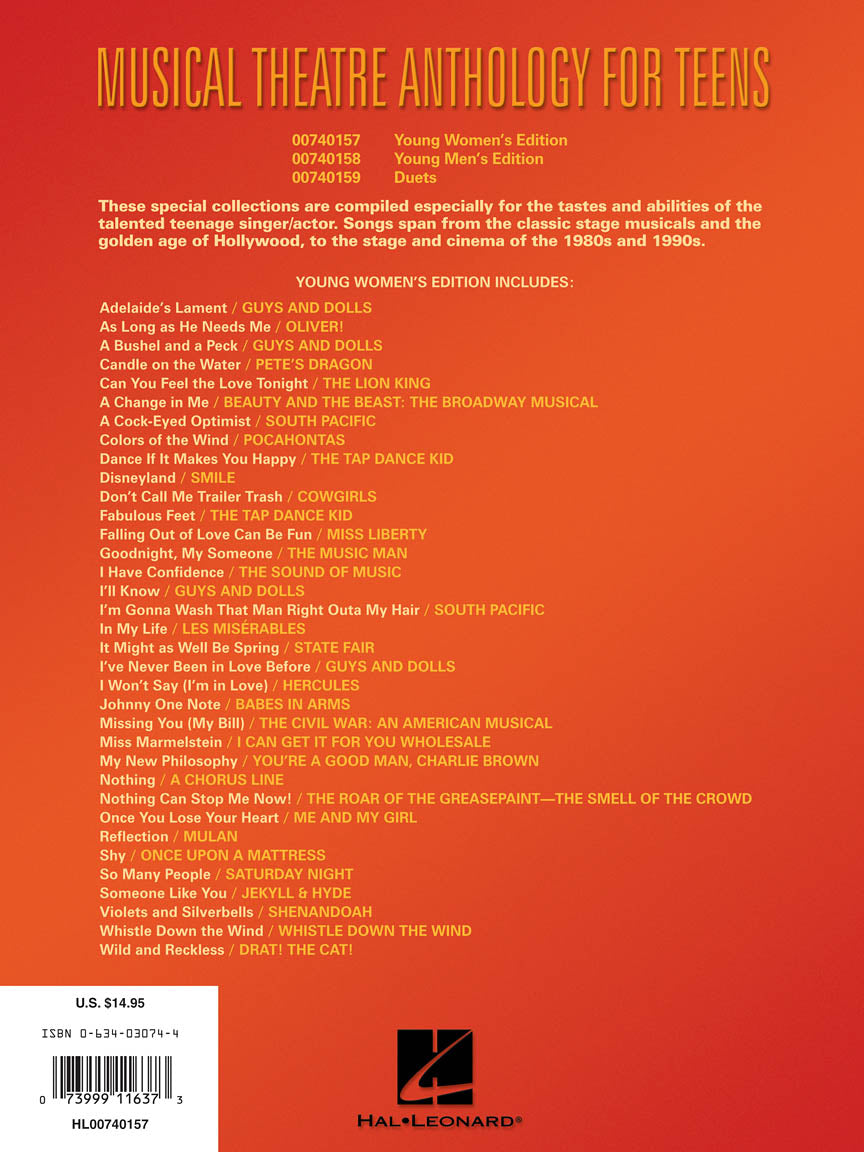 Musical Theatre Anthology for Teens - Young Women's Edition
