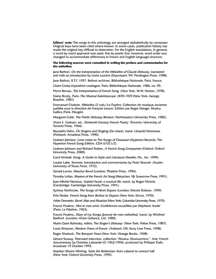 French Song Anthology High Voice