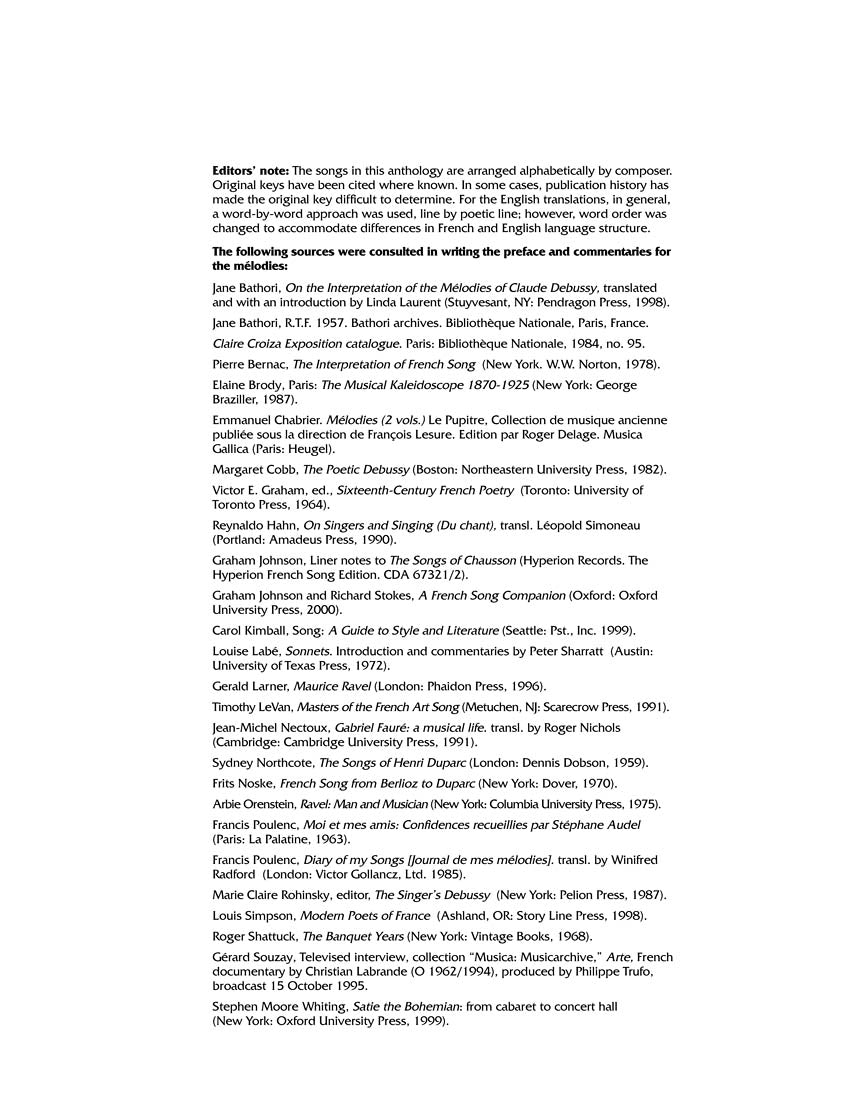 French Song Anthology