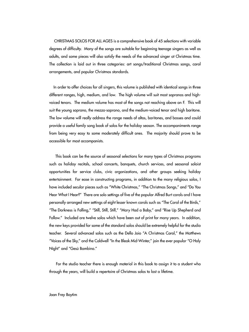 Christmas Solos for All Ages