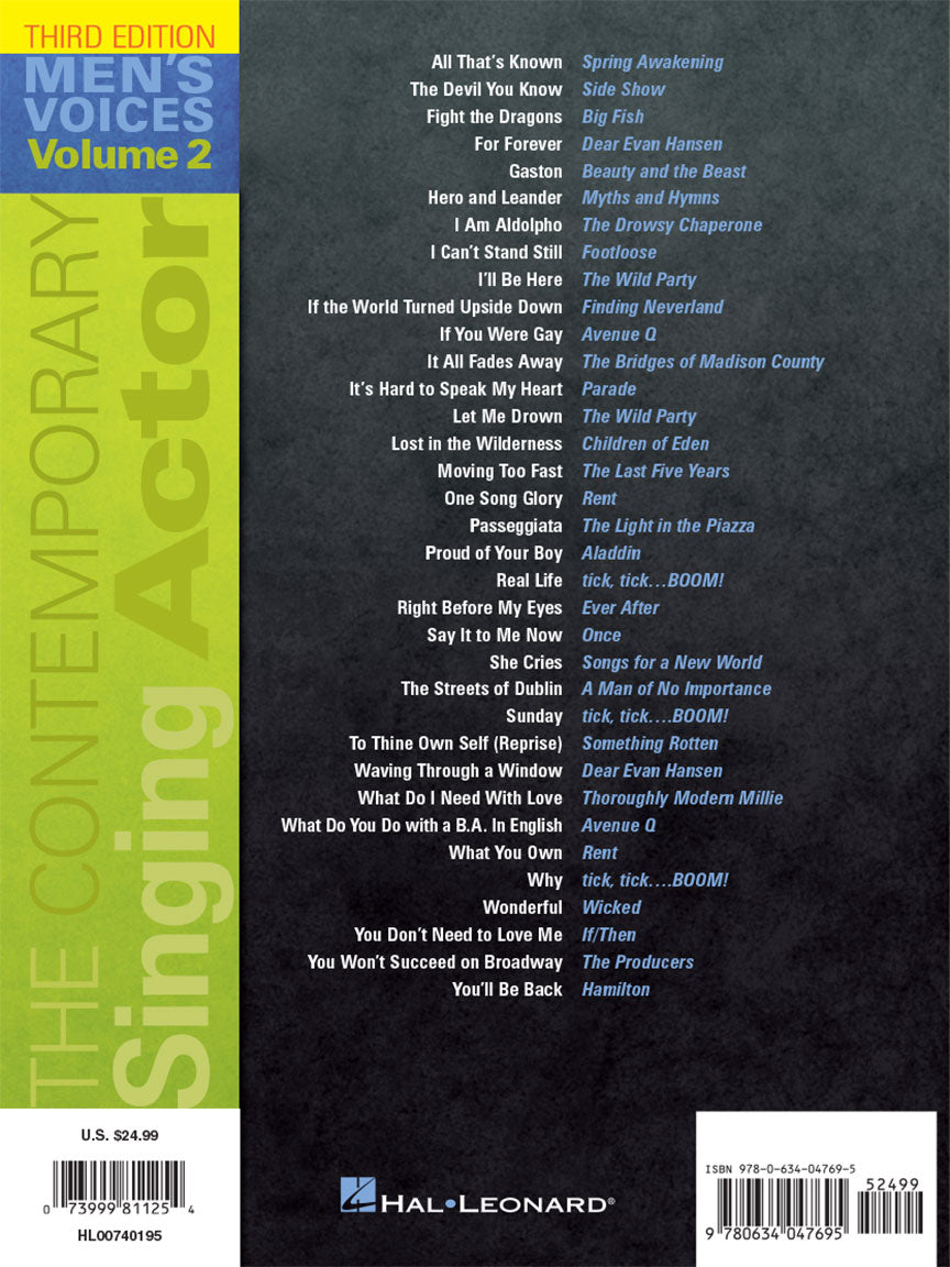 Contemporary Singing Actor Men's Voices, Volume 2 Third Edition