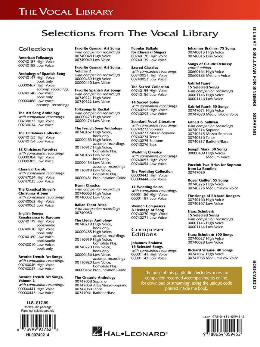 Gilbert & Sullivan for Soprano Singers - The Vocal Library