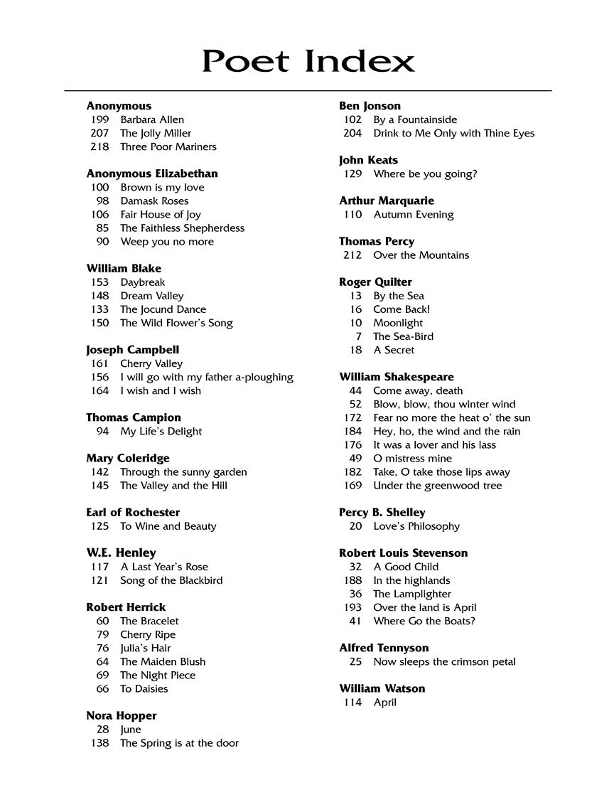 Quilter 55 Songs Low Voice The Vocal Library