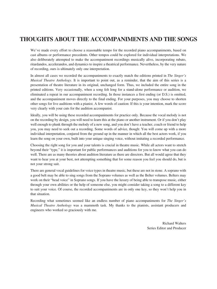 Singer's Musical Theatre Anthology, The