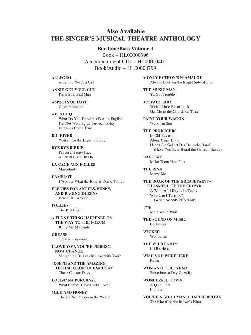 Singer's Musical Theatre Anthology, The