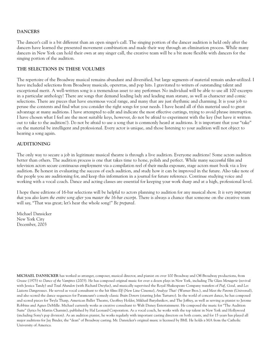 Sixteen-Bar Theatre Audition