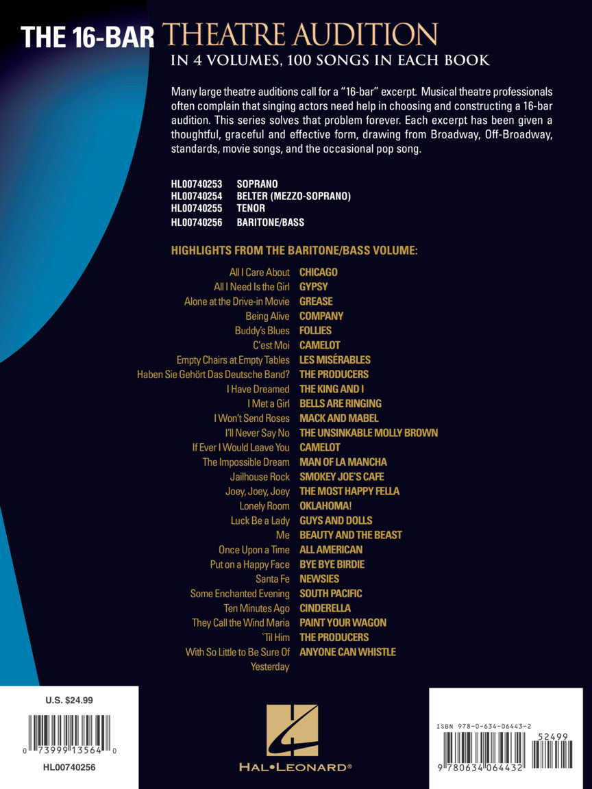 Sixteen-Bar Theatre Audition Baritone/Bass Edition
