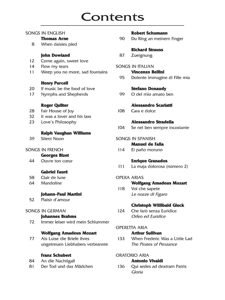 Standard Vocal Literature Mezzo-Soprano